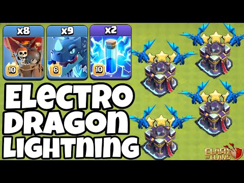 Best Electro Dragon Balloon Attack Strategy With Lightning Spells!! Best th15 Electro Dragon attack