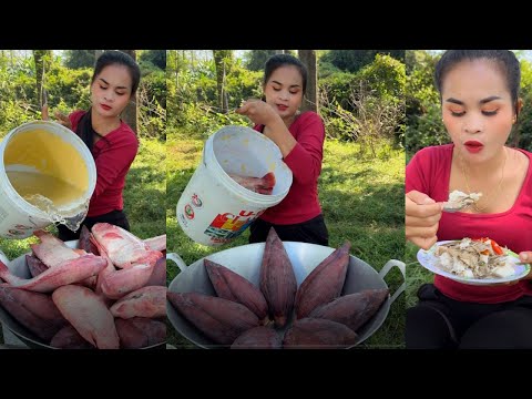 How to cook red fish with banana flower recipe
