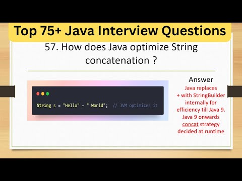 Top 75 Tricky Java Interview Questions How Does Java Optimize String Concatenation Javainterview