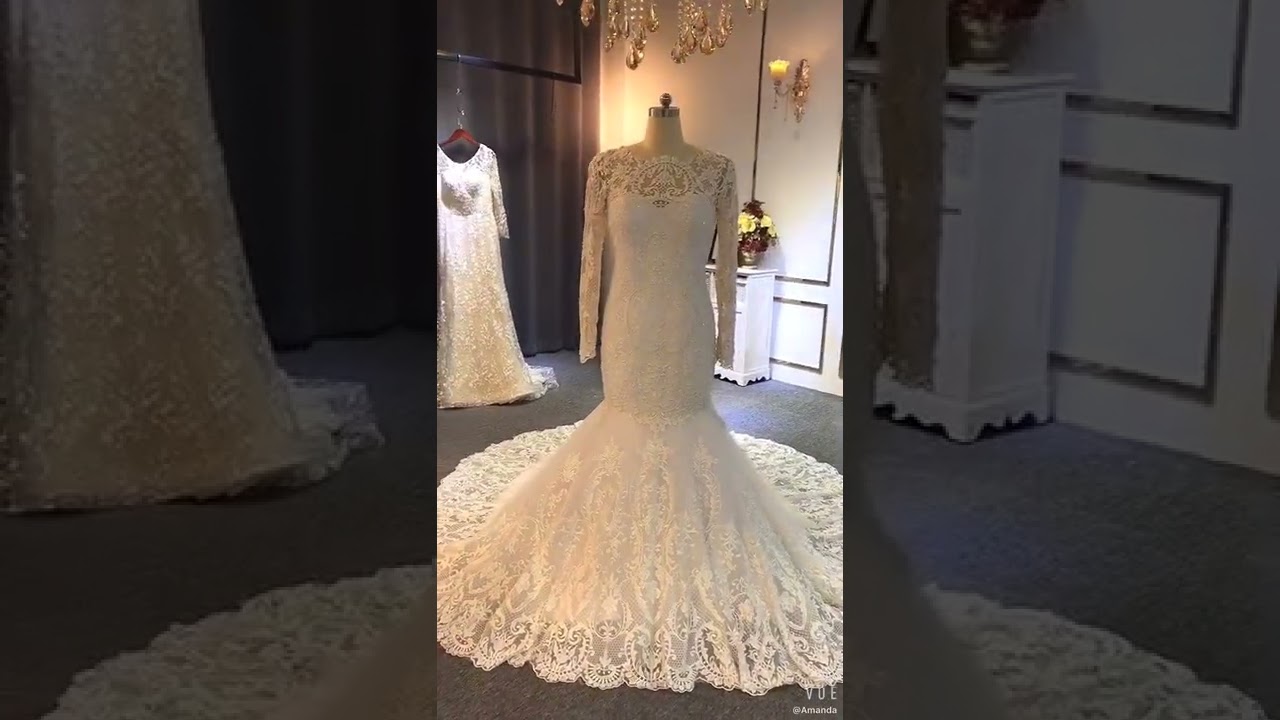 Elegante Trouwjurk Met Lange Mouwen Mermaid Bruidsjurk Bruidsjurk 2022