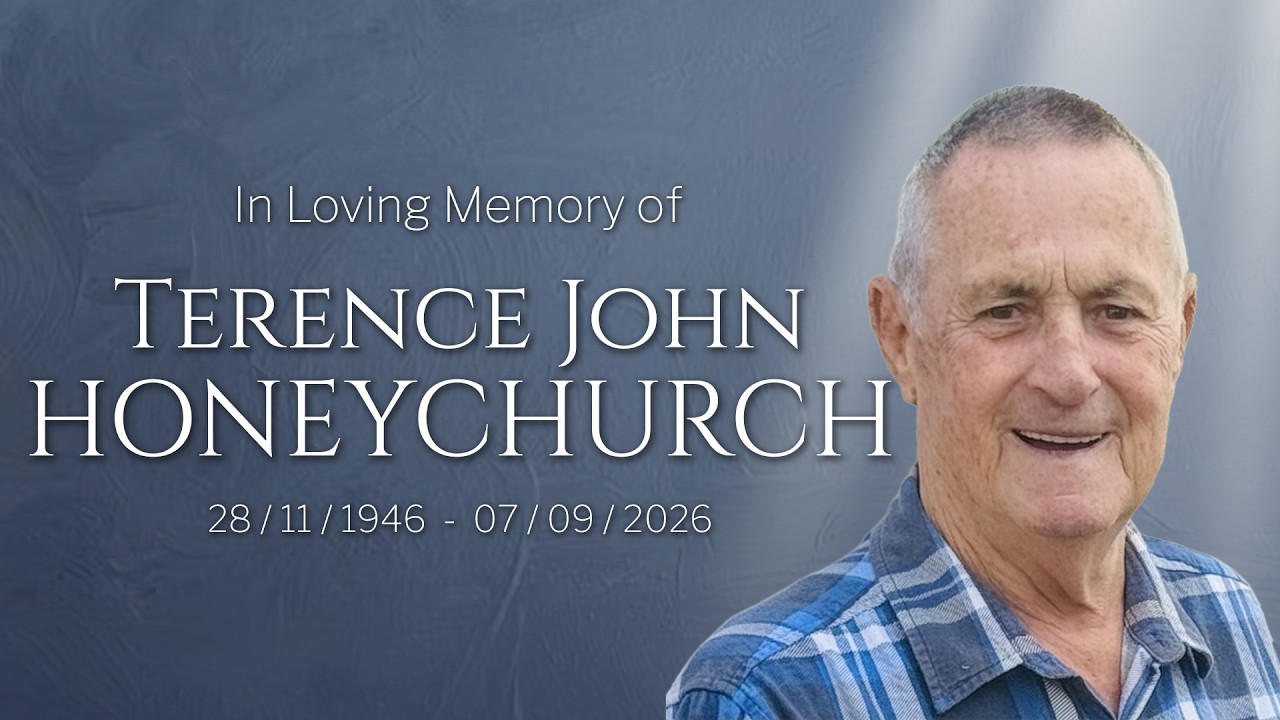 Memorial service livestream thumbnail for Terence John Honeychurch