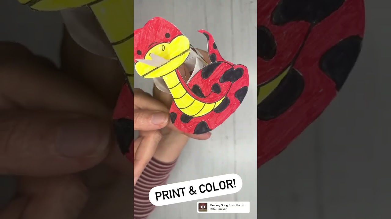 Snake Finger Puppet https://www.redtedart.com/jungle-animal-finger-puppets-printable/