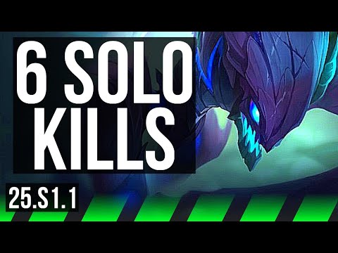 KHA'ZIX vs WARWICK (JGL) | 6 solo kills | KR Master | 25.S1.1