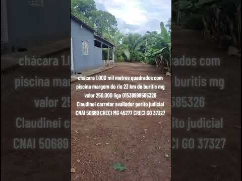 chácara 1.000 mil metros quadrados valor 250.000 em Buritis mg documentação em dias