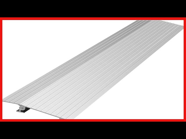 Vídeo relacionado con Tira de umbral de aluminio para puertas, alfombra y azulejos, accesible para sillas de ruedas, 130 cm, color gris, duradera, para entradas