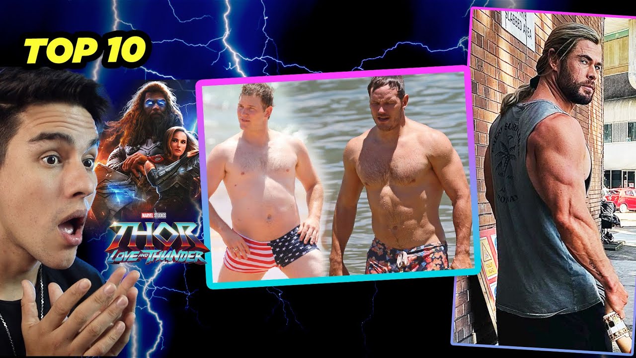 10 MAIORES TRANSFORMAÇÕES DE ATORES DA MARVEL *COMO TER UM shape de super herói?!*