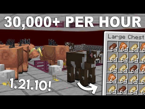 NEW UPDATED Minecraft Java 1.21.10 Hoglin Food and Leather Farm