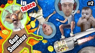 GOAT ON FIRE! 🔥 FGTEEV Shawn, Chase and Duddy play GOAT SIMULATOR in SPACE: HA HA HA HA HA Part 2