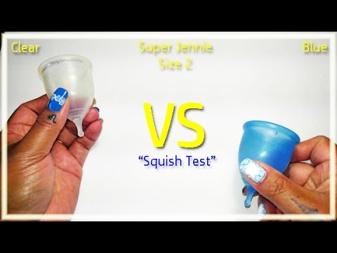 Super Jennie Size 2 Clear vs Blue "Squish Test" - Menstrual Cup