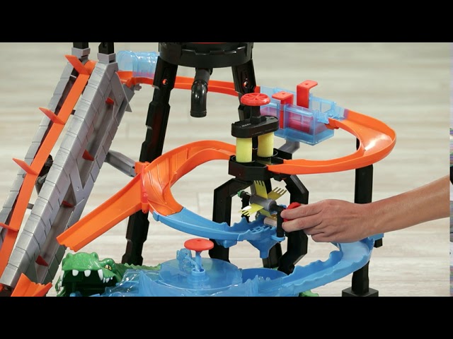Vídeo relacionado con Hot Wheels Cocodrilo Destructor, pista de coches de juguete (Mattel FTB67)