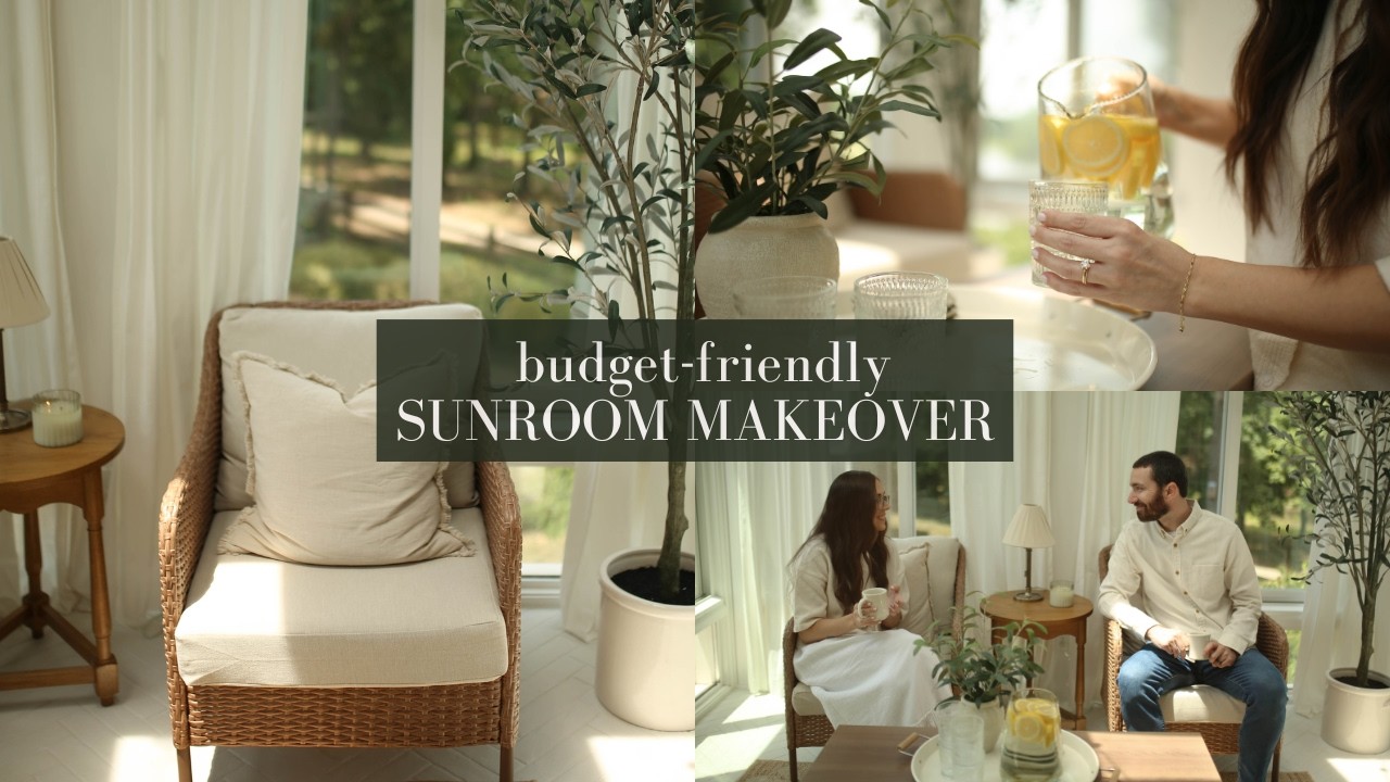 This Room Was In Rough Shape | Budget Sunroom Makeover + Affordable Decorating Ideas