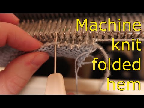 Machine knit folded hem