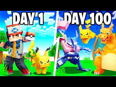I Spent 100 DAYS as ASH KETCHUM in Pokémon Minecraft Vs My Rival! (Duos Cobblemon)