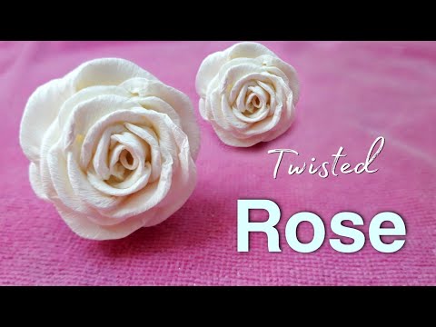 पेपर से गुलाब बनाना || Easy Twisted Crepe Paper Rose Flower
