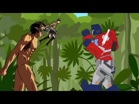eren,eren titan VS optimus prime