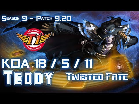 SKT T1 Teddy TWISTED FATE vs AKALI Mid - Patch 9.20 EUW Ranked