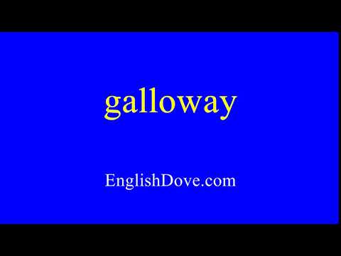 How to pronounce galloway in American English.