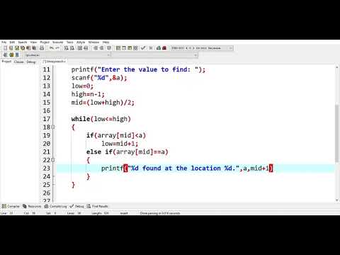 C Program To Implement Binary Search Coding Guide For Beginners Programming
