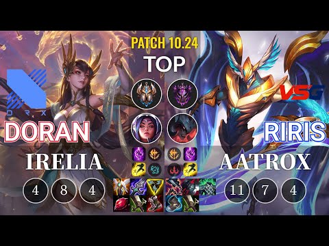 DRX Doran Irelia vs VSG Riris Aatrox Top - KR Patch 10.24