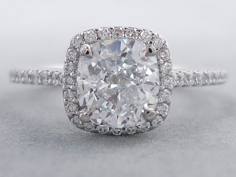 1.80 ctw Cushion Cut Lab Grown Genuine Diamond Engagement Ring - BigDiamondsUSA