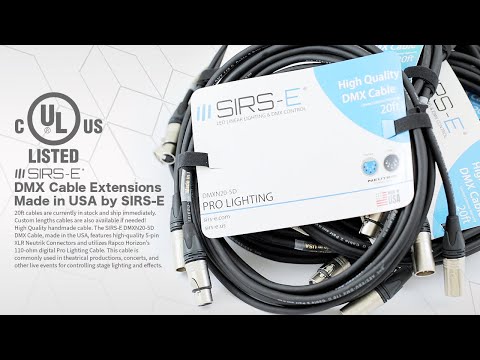 SIRS-E® 20ft DMX 5 Pin XLR High Quality Flexible Lighting Cable, Made in USA image 6