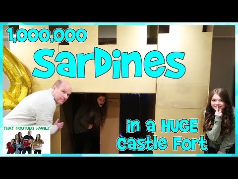 SARDINES In A HUGE Castle Box Fort With A Maze! / That YouTub3 Family