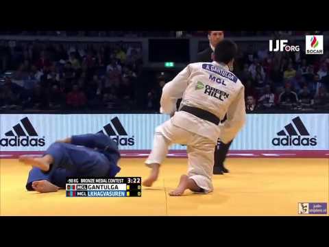 Judo 2016 Grand Prix Dusseldorf: Gantulga (MGL) - Lkhagvasuen (MGL) [-90kg] bronze