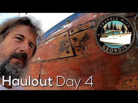 Ep 236 - Haulout day 4 - Wooden Boat Restoration - Travels With Geordie