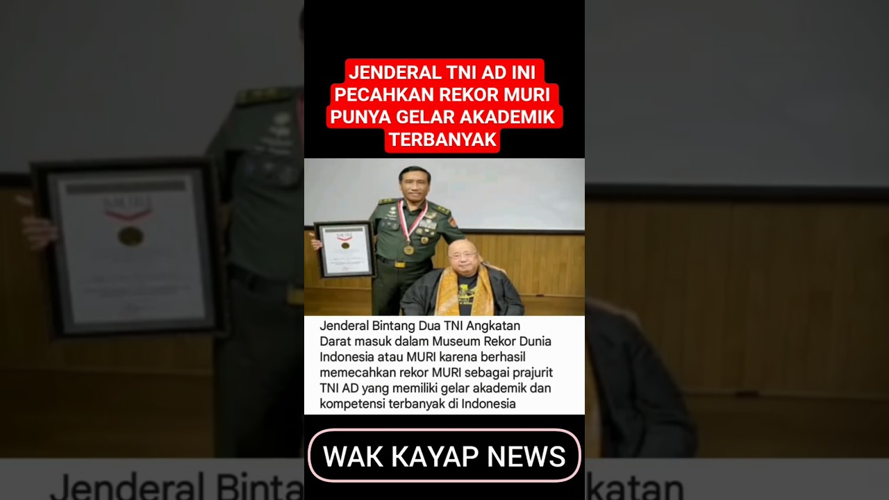 JENDERAL TNI AD INI PECAHKAN REKOR MURI PUNYA GELAR AKADEMIK TERBANYAK #shortsvideo