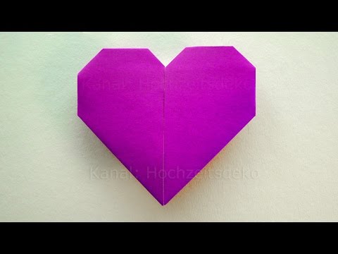 Origami Herz falten - Einfaches Herz basteln mit Papier zum Muttertag - Muttertagsgeschenk basteln