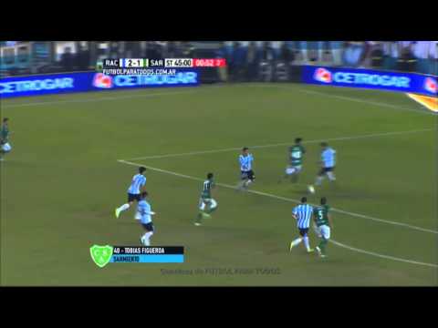 Gol de Figueroa. Racing 2 - Sarmiento 1. Fecha 17. Primera División 2015. FPT.