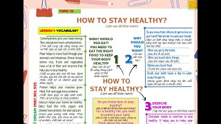 Topic 12 - How To Stay Healthy? - Phonics 3A