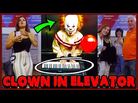 IT Clown "Pennywise" Plays Piano In Elevator!! (Security Showed Up)