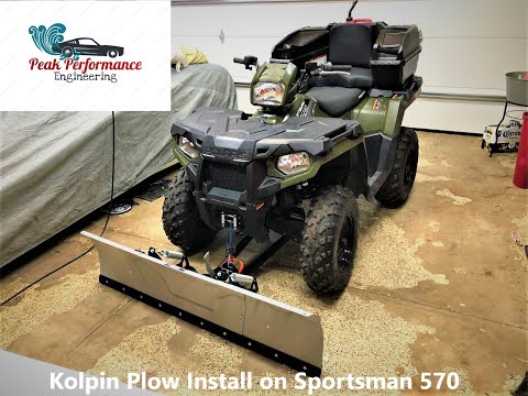 Kolpin SWITCHBLADE 60" snow plow install on a 2018 Polaris Sportsman 570 ATV