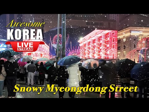 Live Korea Seoul 🇰🇷 Walk Tour Seoul 🎄 Beautiful Christmas Street Walking | Seoul Myeongdong Street