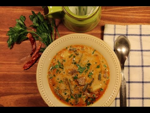 Hungarian Palóc Soup with beef and green beans (Palóc leves)