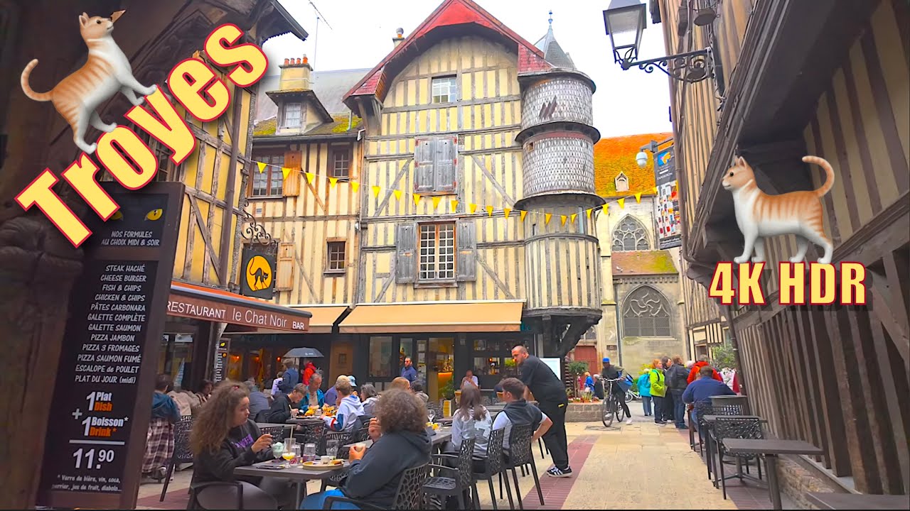 Immersive street-level walking tour through Troyes Old Town, France, showcasing authentic urban landscapes, local architecture, and the vibrant atmosphere of the city's neighborhoods