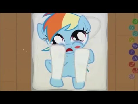 Baby rainbow dash and the Baby Fluttershy beast