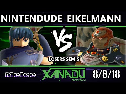 S@X 262 SSBM - Nintendude (Marth) Vs. Eikelmann (Ganondorf) Smash Melee Losers Semis
