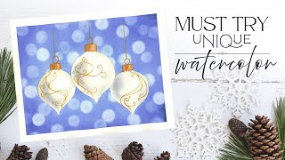Beginner Magic! ✨ Easy Watercolor Christmas Card Ornaments That Look Like GOLD!