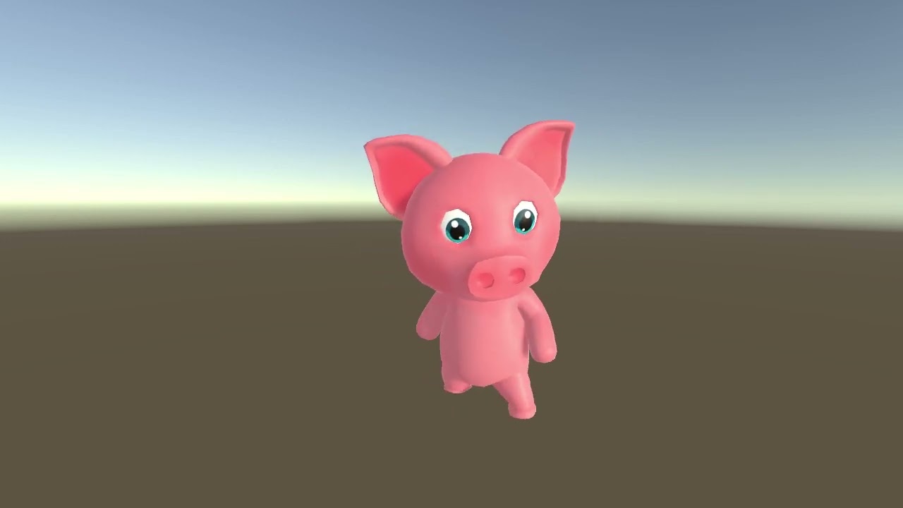 Cartoon Pig Character Animated 3D Model
