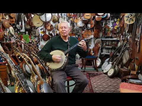 G. Amendt testing EARLY EPIPHONE tenor banjo