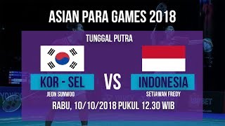 Live Streaming 16 Besar Badminton Tunggal Putra, Indonesia Vs Korea Selatan di Asian Para Games 2018