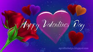 Romantic Happy Valentines Day Animation Roses And Hearts With Text And Quotes