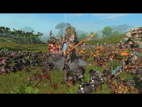 Wood Elves vs Greenskins - Massive Battle - Total War Warhammer 3