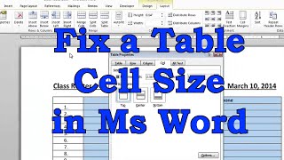 How to Fix a Table Cell Size Row and Column in Ms Word | Adjust Table Columns in Word (Auto Fit)