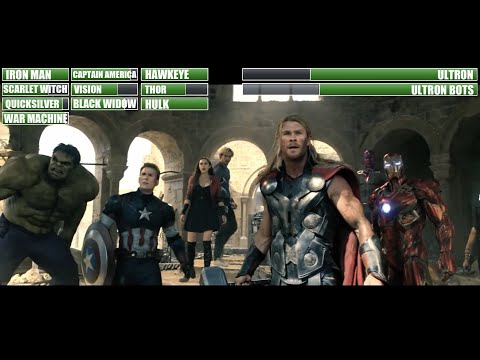 Avengers Age Of Ultron Final Battle with healthbars 1/2