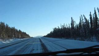 preview picture of video 'Yukon Minute_alaska highway between Teslin and Watson Lake December 2, 2013 (2)'