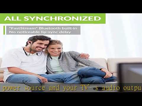 Avantree HT4186 Wireless Headphones Earbuds for TV Watching, Neckband Earphones Set w/Bluetooth Tra