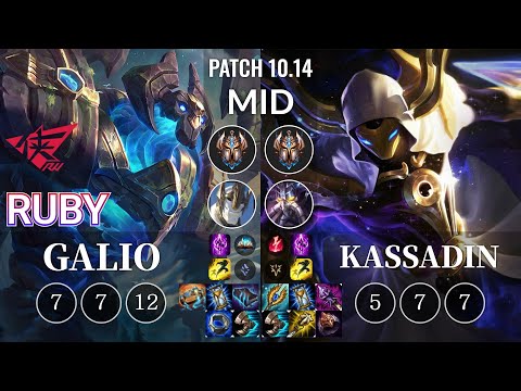 RW Ruby Galio vs Kassadin Mid - KR Patch 10.14